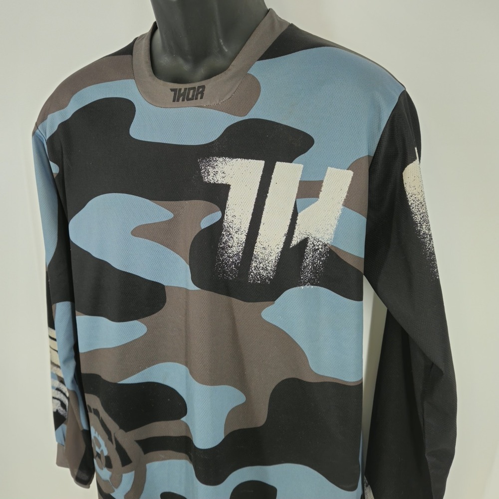 Thor Shirt Men's Size Medium Camo Motocross Jersey Racing Long Sleeve